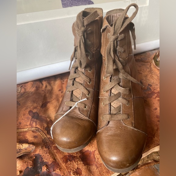 MERREL Wedgeterian Lexi dark earth leather ankle boots size 10 - Picture 3 of 14